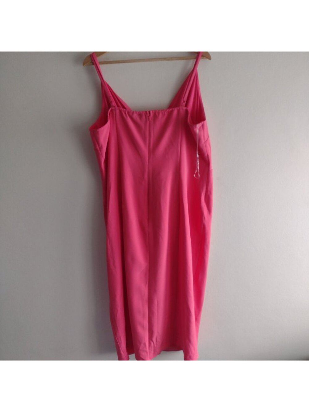 Lane Bryant Pleated Front Dress 20 NEW Hot Pink Sexy Flirty Midi - Picture 11 of 12